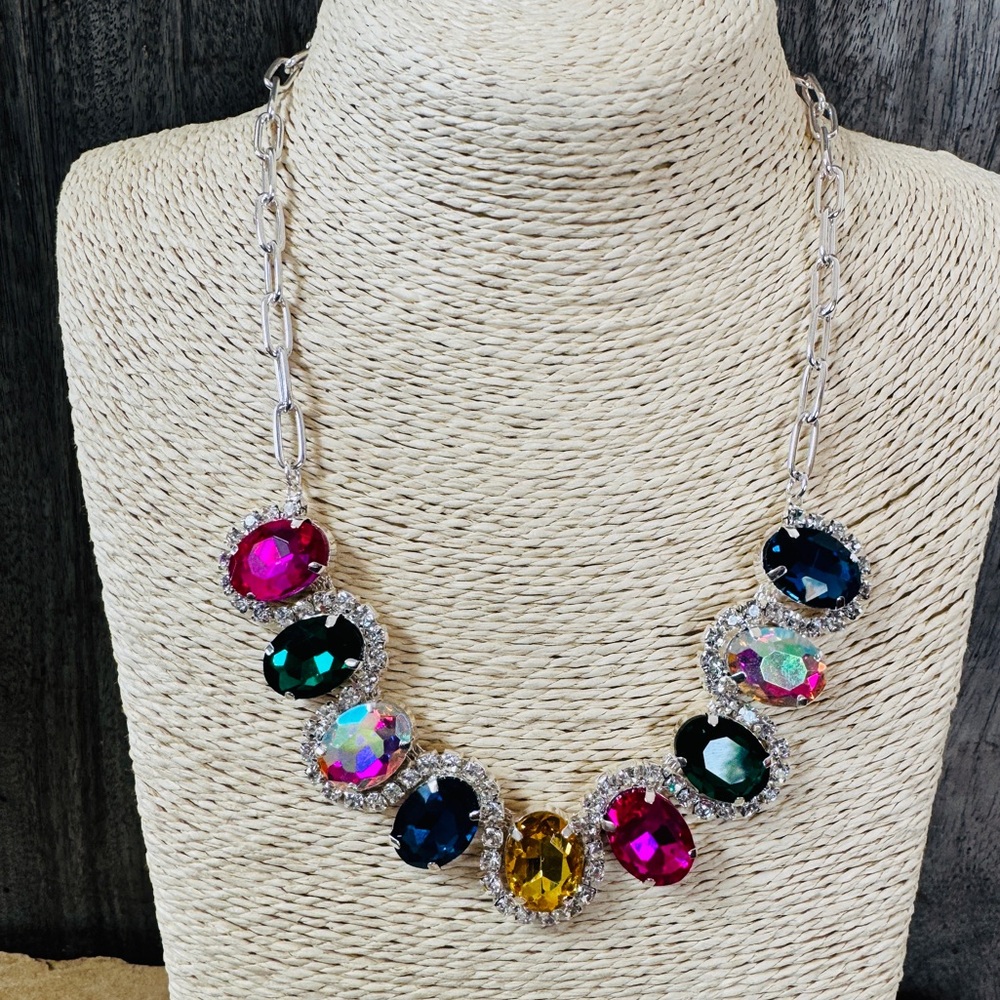 Elegant Multicolor Crystal Necklace